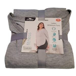 Crane Ladies XL Tunic Top Gray Athleisure Lightweight Thumbholes NEW